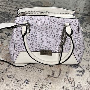 Guess White and Purple Medium Purse